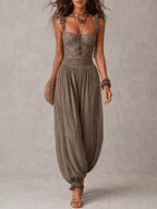 Wanda · Complete with gray lace bandeau and pleated harem pants
