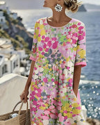 Vestido holgado estampado