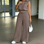 Conjunto Exclusivo de 2 piezas: Top Tendencia y Pantalón Ancho
