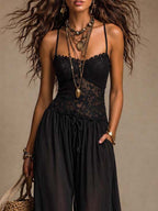 Laia | Mono halter con encaje fluido