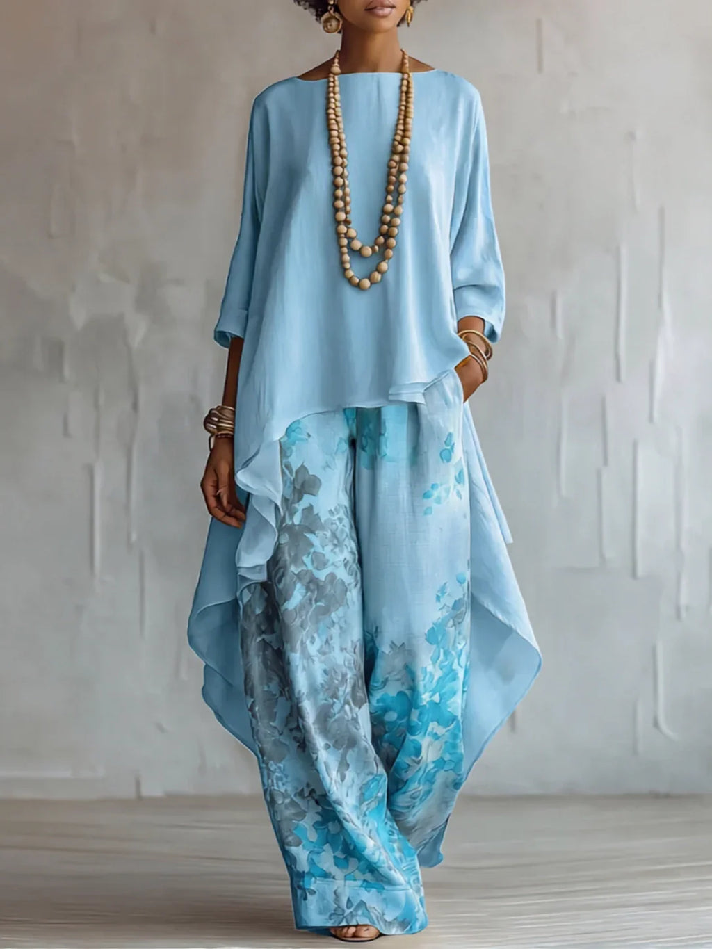 Giselle |Conjunto floral fluido asimétrico