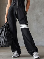 Giada - Retro Sports Jumpsuit with Hood and Stripes