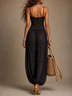 Laia | Mono halter con encaje fluido