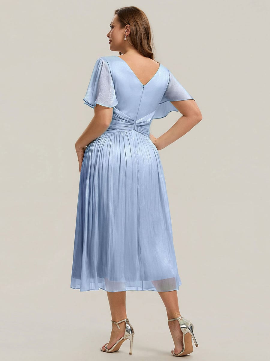 Vestido fruncido de algodón Sea Island con mangas de volante