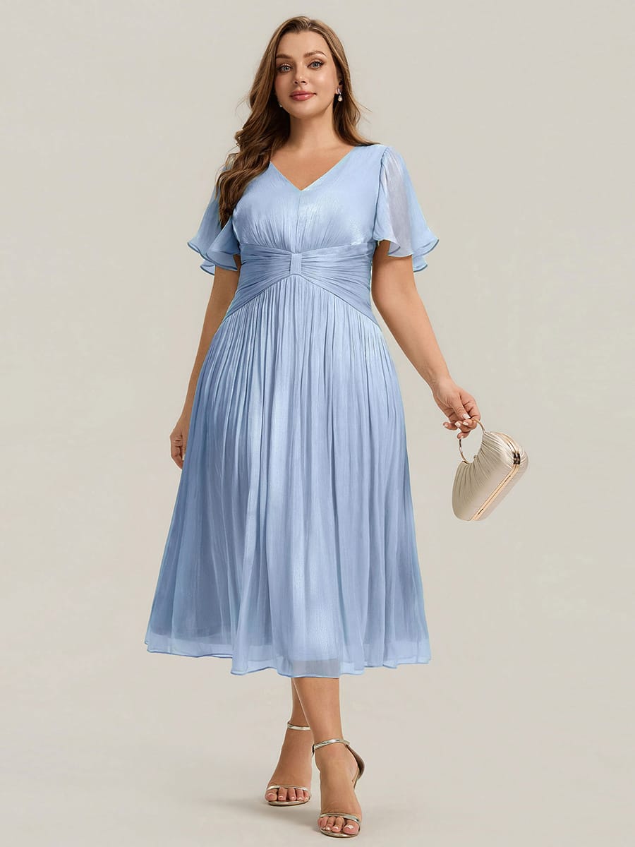 Vestido fruncido de algodón Sea Island con mangas de volante