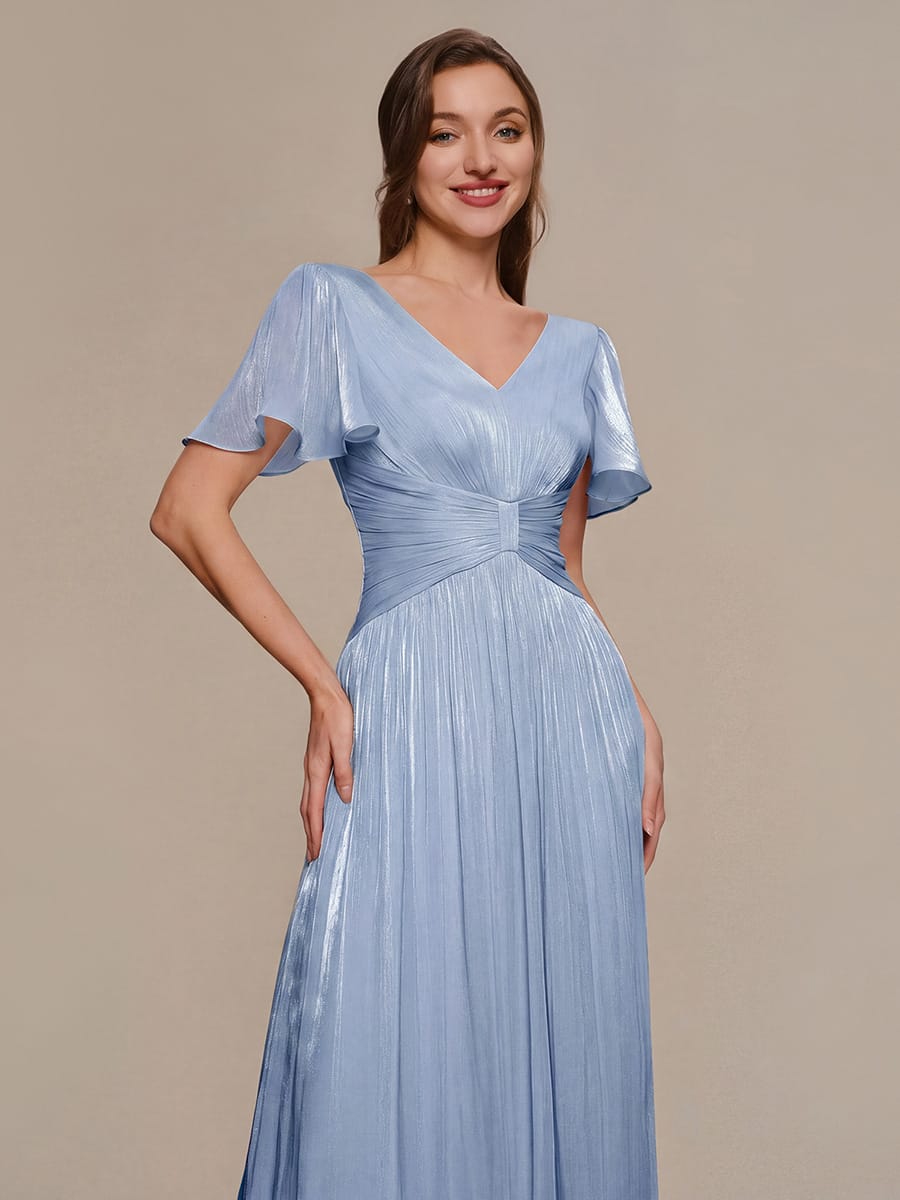 Vestido fruncido de algodón Sea Island con mangas de volante