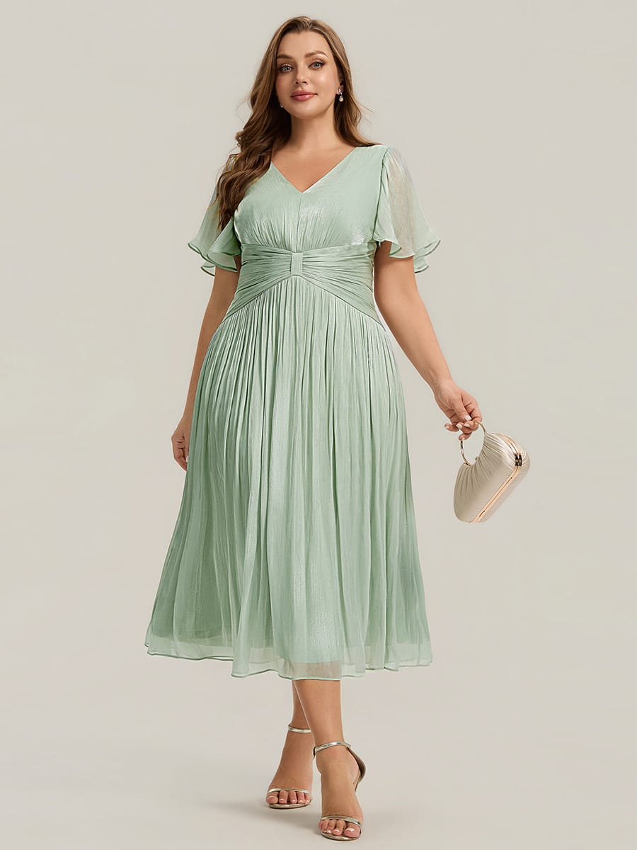 Vestido fruncido de algodón Sea Island con mangas de volante