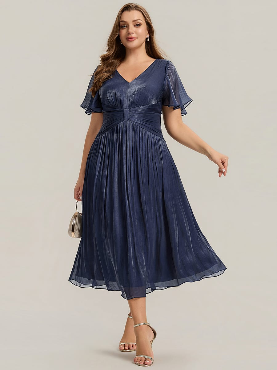 Vestido fruncido de algodón Sea Island con mangas de volante