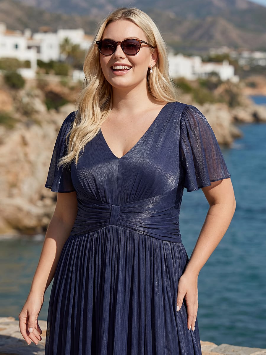Vestido fruncido de algodón Sea Island con mangas de volante