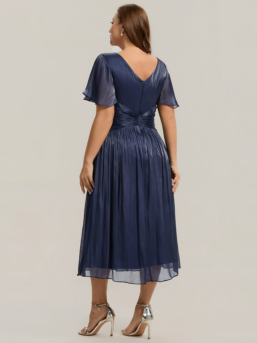 Vestido fruncido de algodón Sea Island con mangas de volante