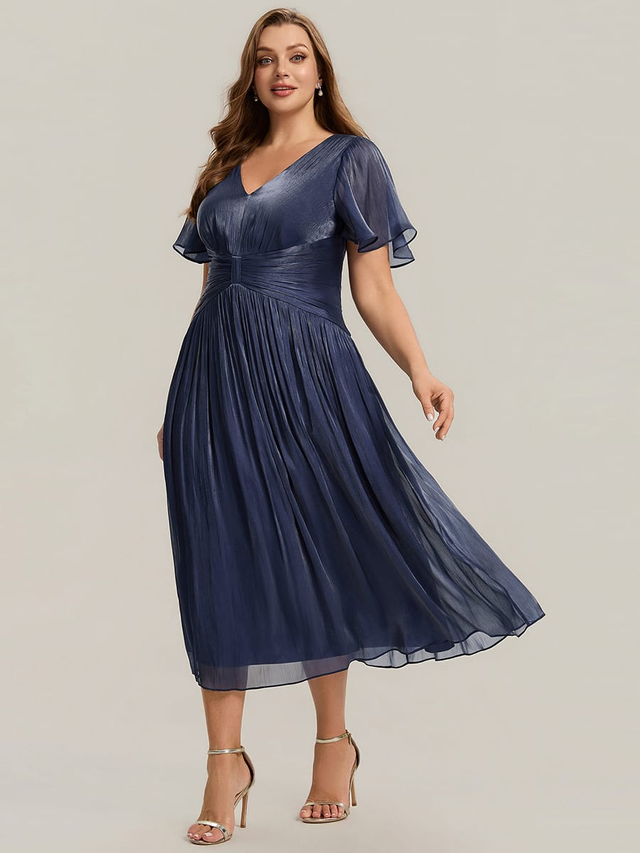Vestido fruncido de algodón Sea Island con mangas de volante