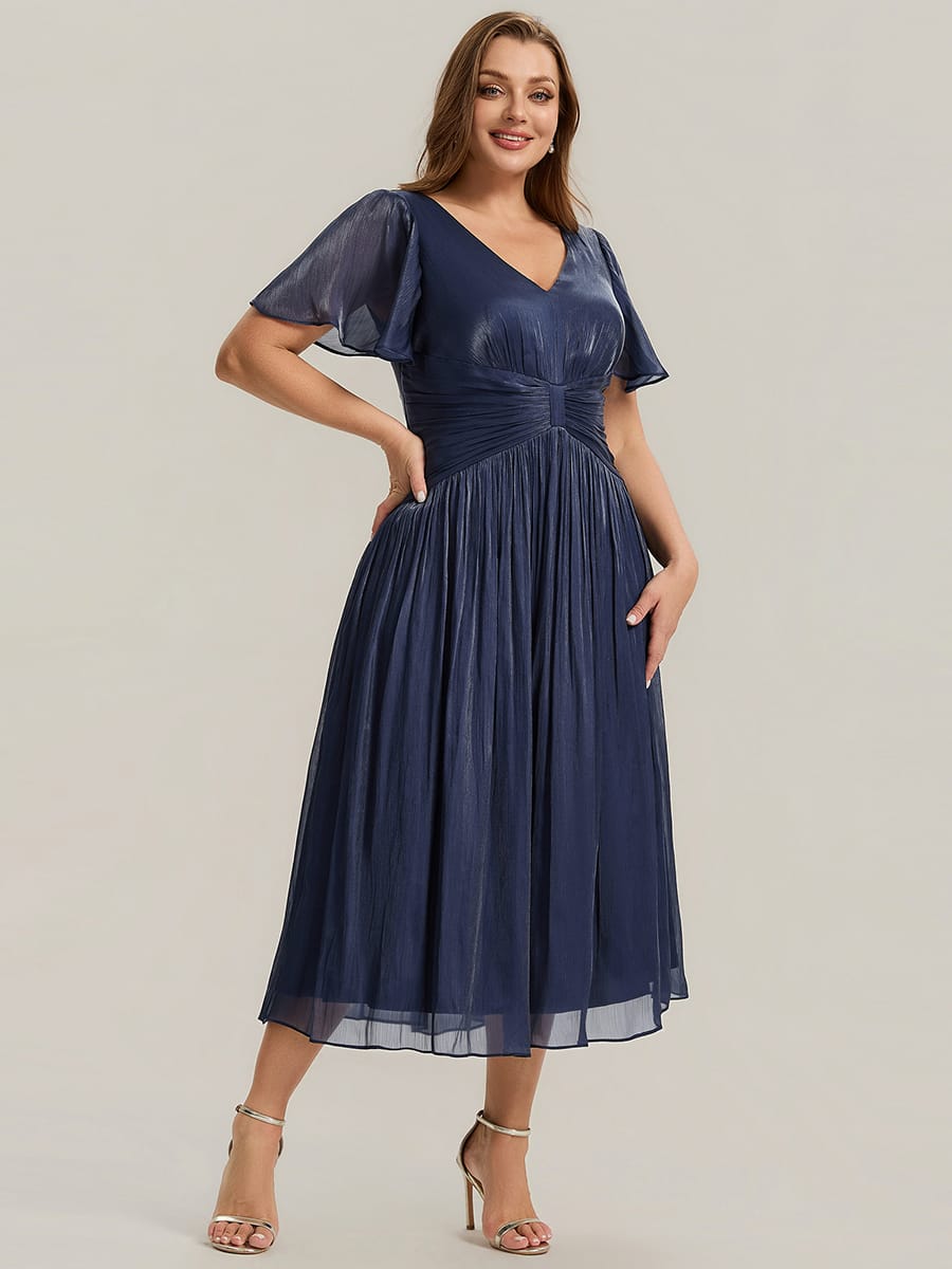 Vestido fruncido de algodón Sea Island con mangas de volante