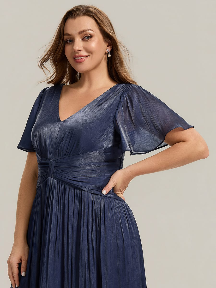 Vestido fruncido de algodón Sea Island con mangas de volante