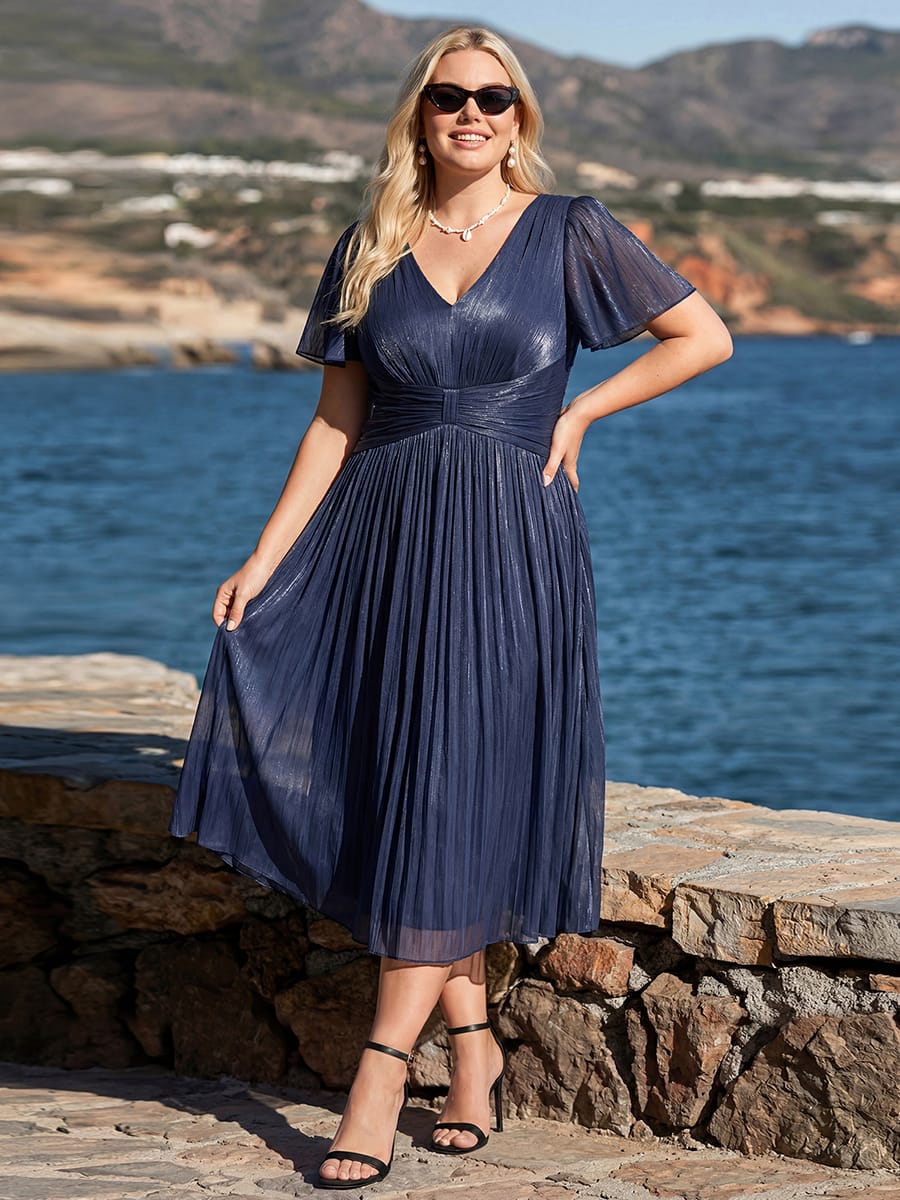Vestido fruncido de algodón Sea Island con mangas de volante