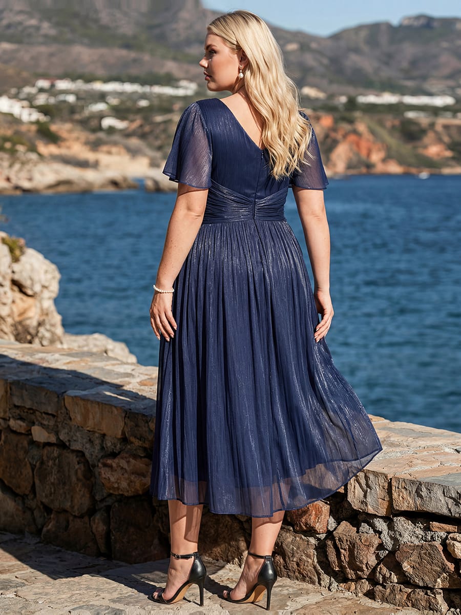 Vestido fruncido de algodón Sea Island con mangas de volante