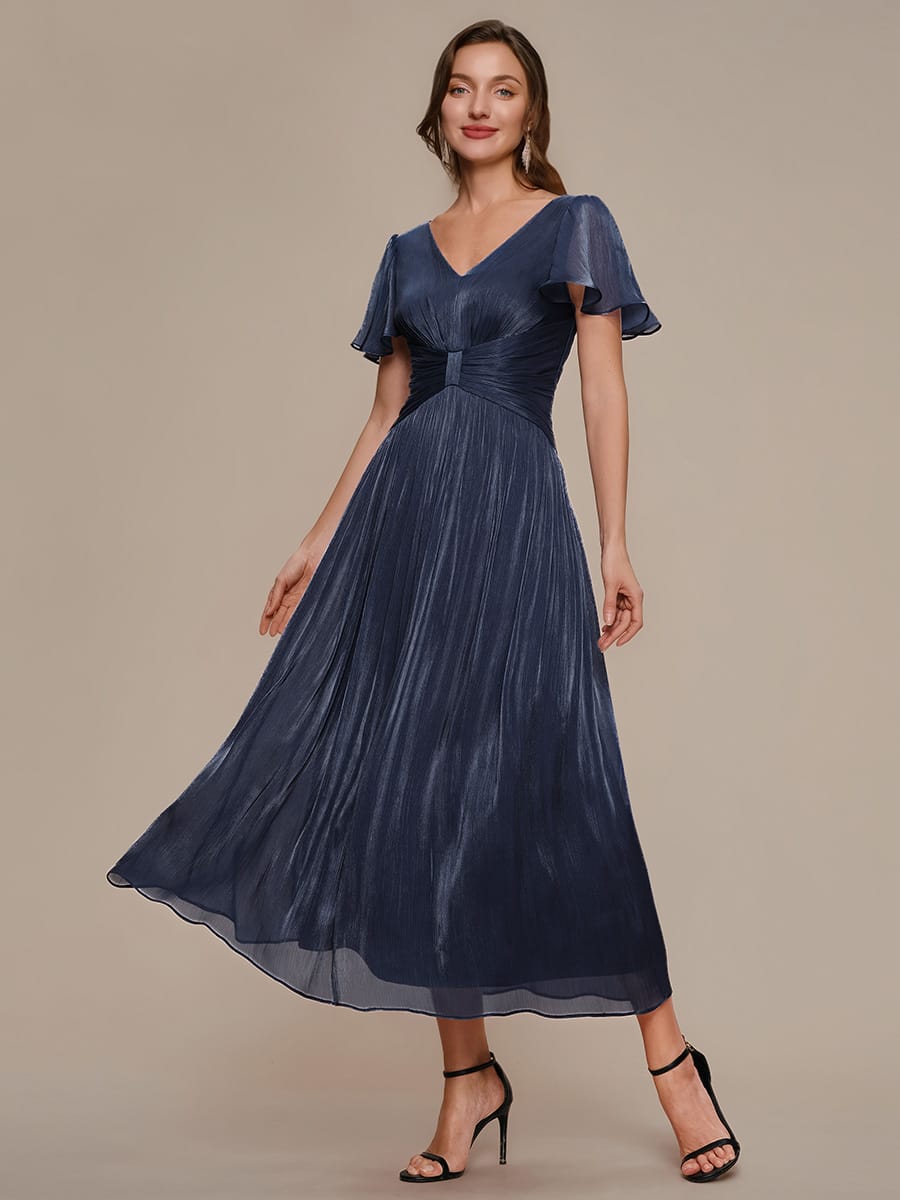 Vestido fruncido de algodón Sea Island con mangas de volante