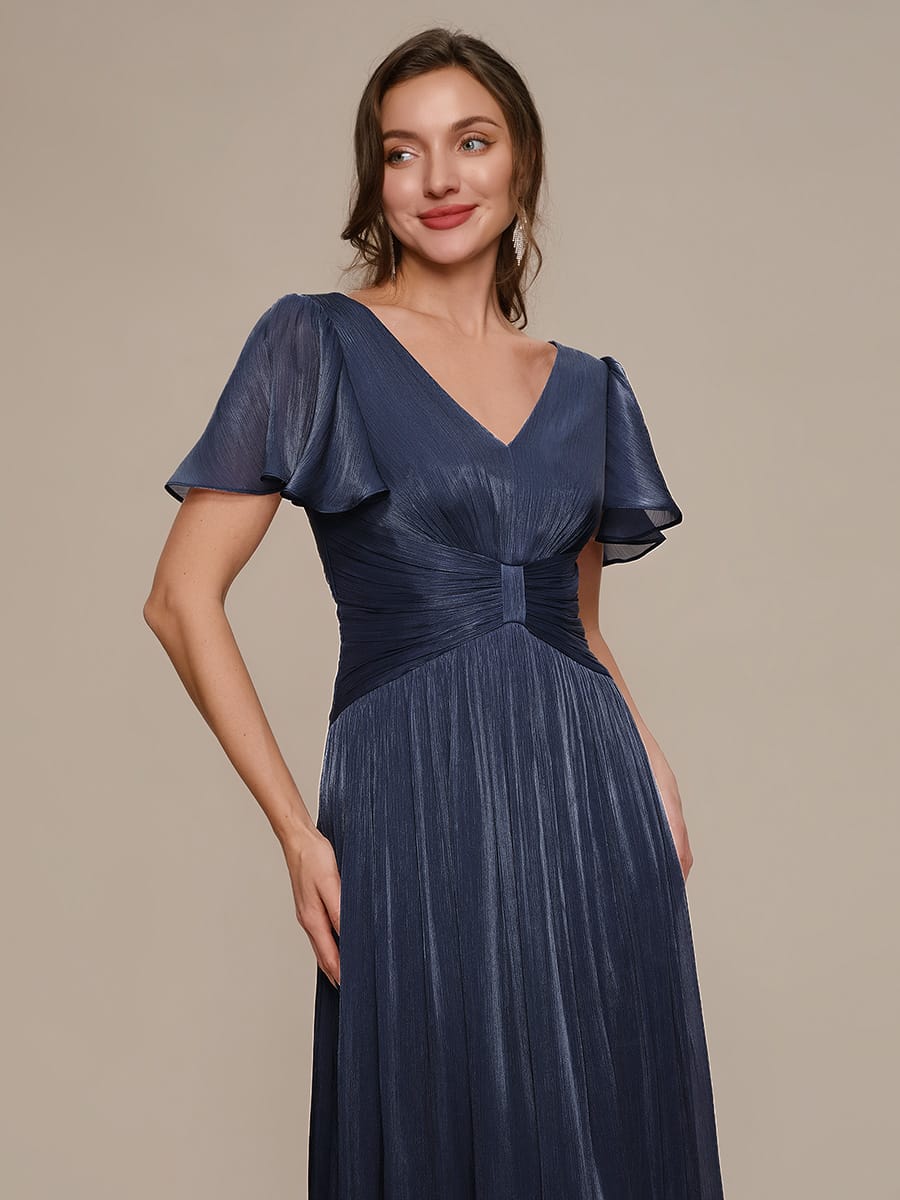 Vestido fruncido de algodón Sea Island con mangas de volante
