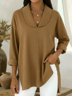 Vaviane | Blusa larga vaquera con cuello chal