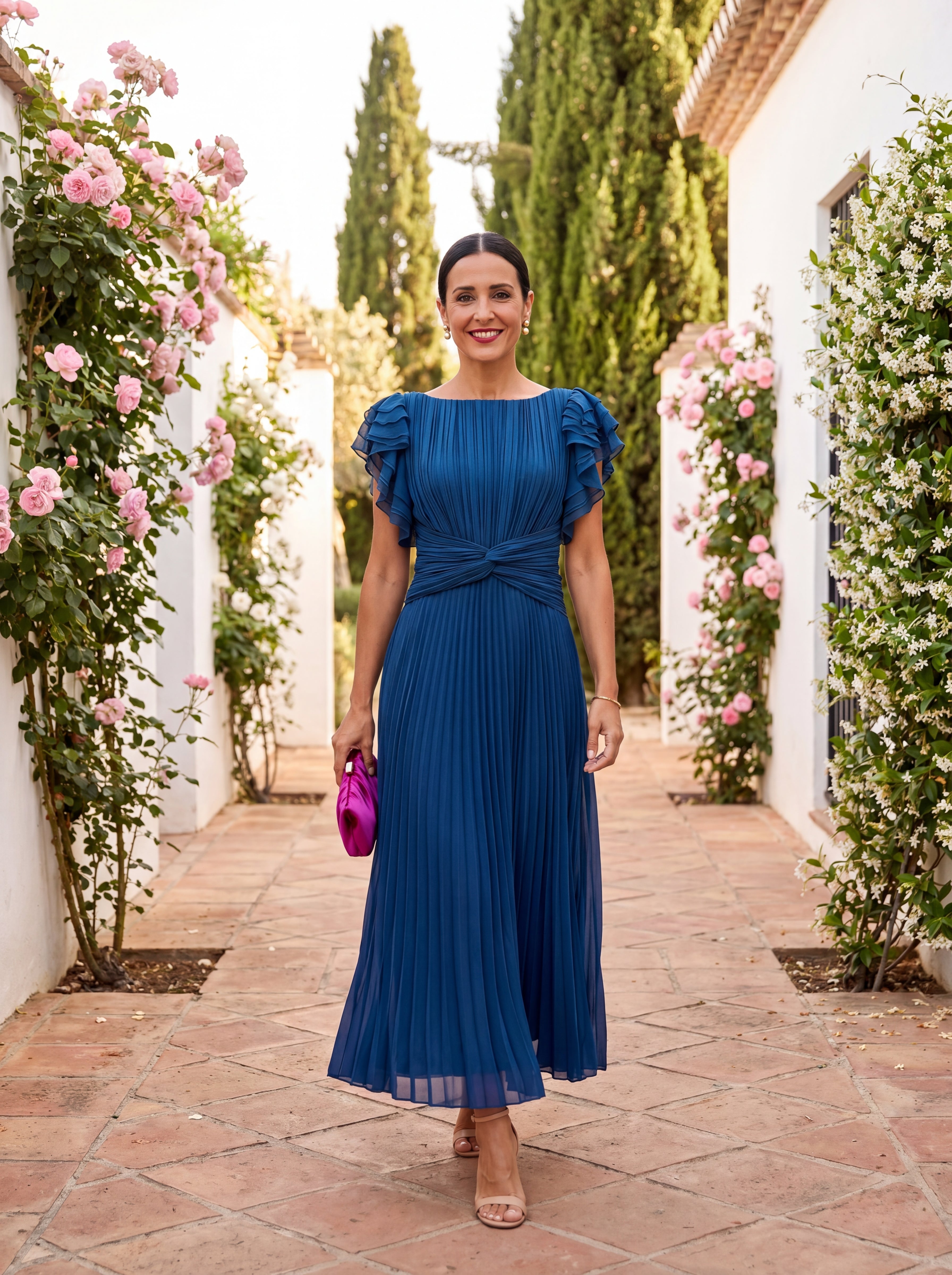 LARA | VESTIDO MAXI PLISADO CLÁSICO