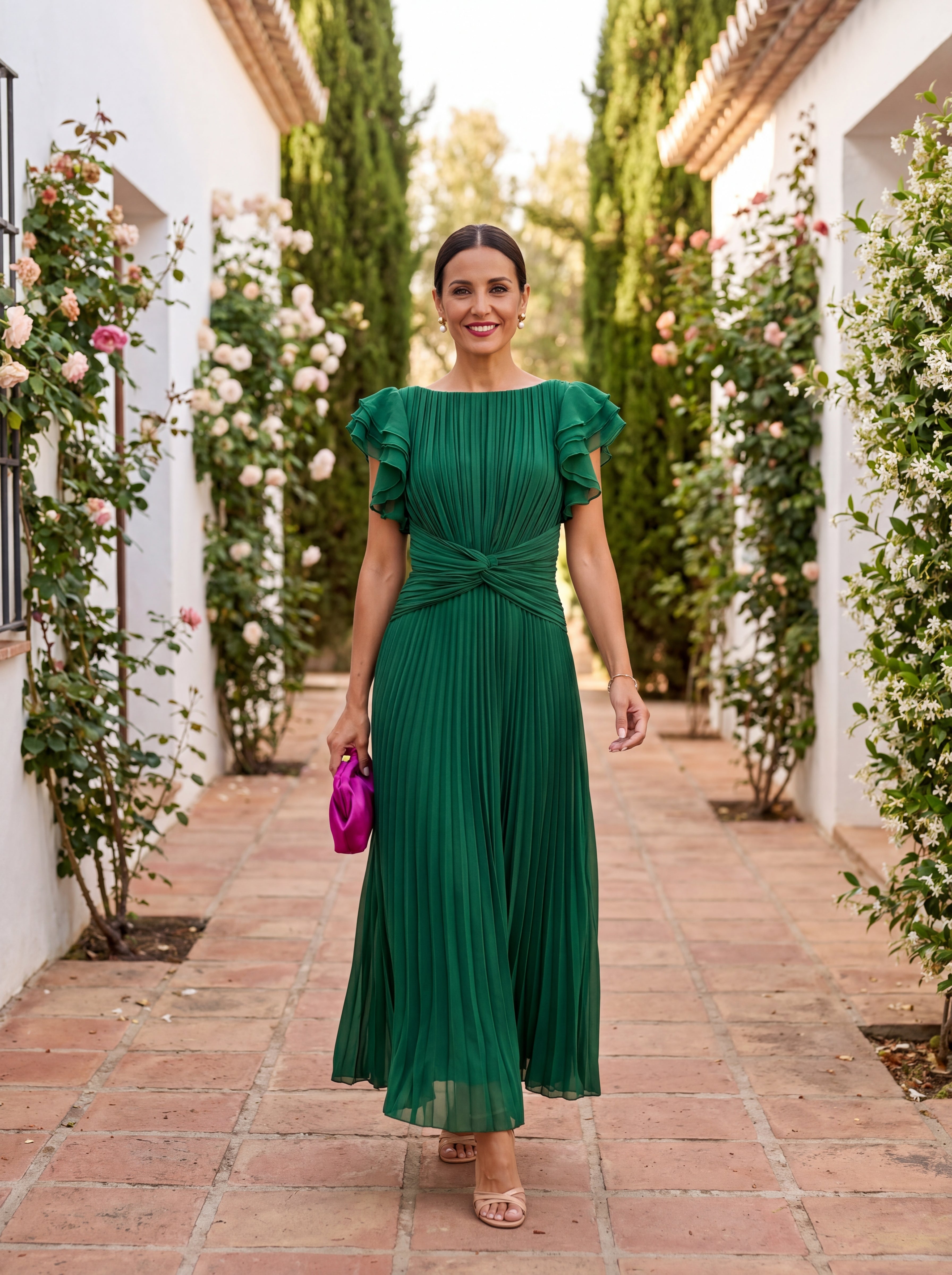 LARA | VESTIDO MAXI PLISADO CLÁSICO