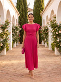 LARA | VESTIDO MAXI PLISADO CLÁSICO