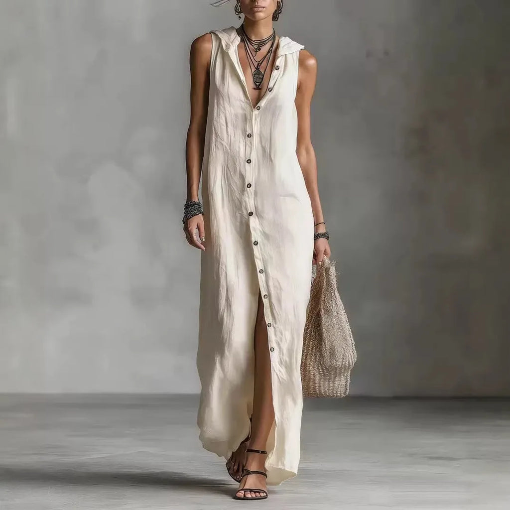 Penélope | Vestido midi elegante y casual con escote en V