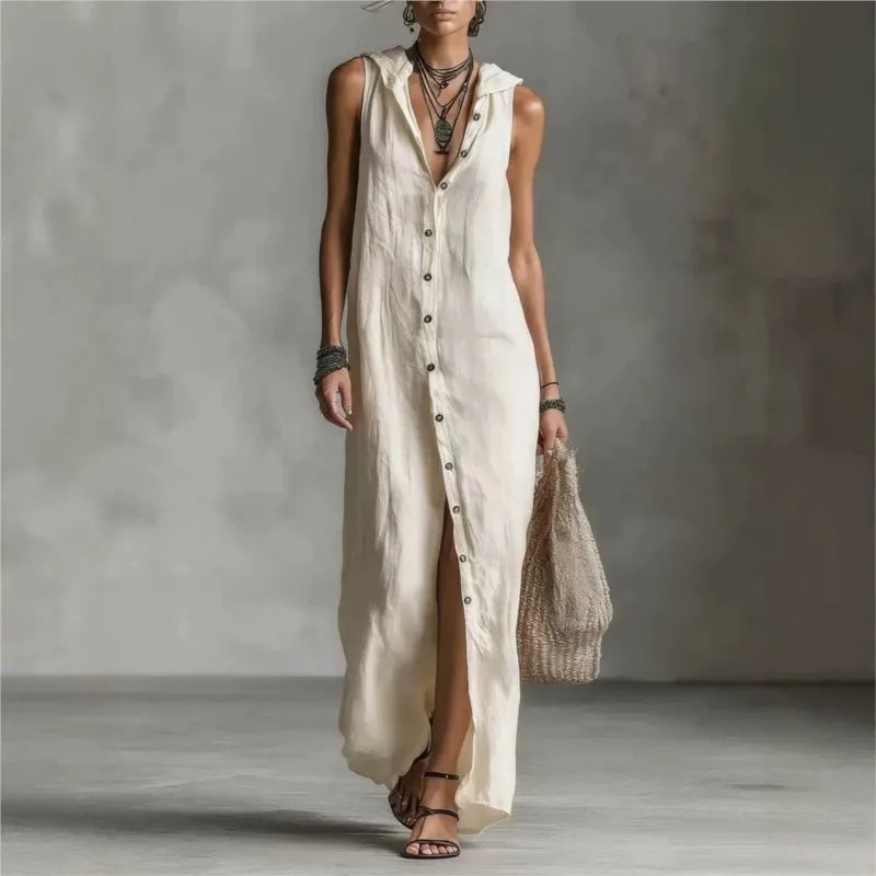 Penélope | Vestido midi elegante y casual con escote en V