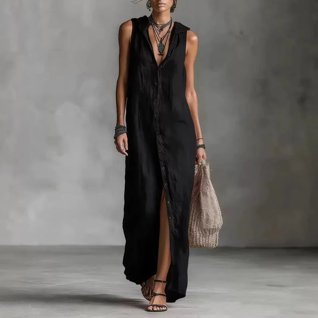 Penélope | Vestido midi elegante y casual con escote en V