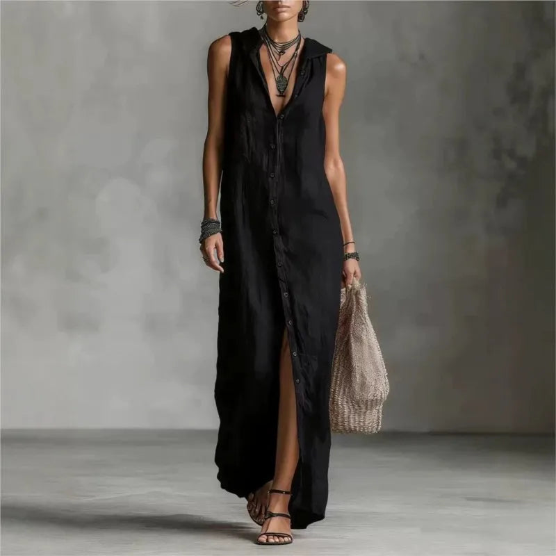 Penélope | Vestido midi elegante y casual con escote en V