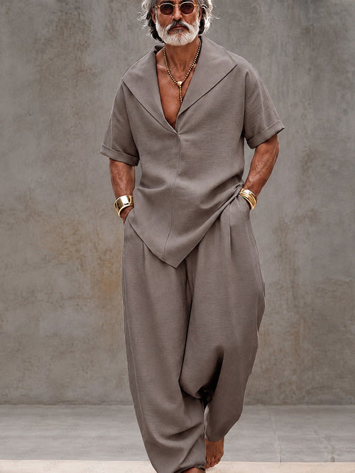 Conjunto coordinado holgado de estilo casual y minimalista