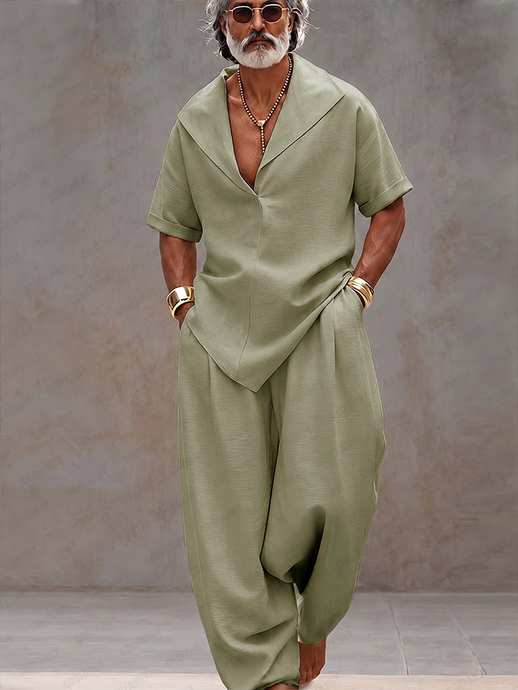 Conjunto coordinado holgado de estilo casual y minimalista