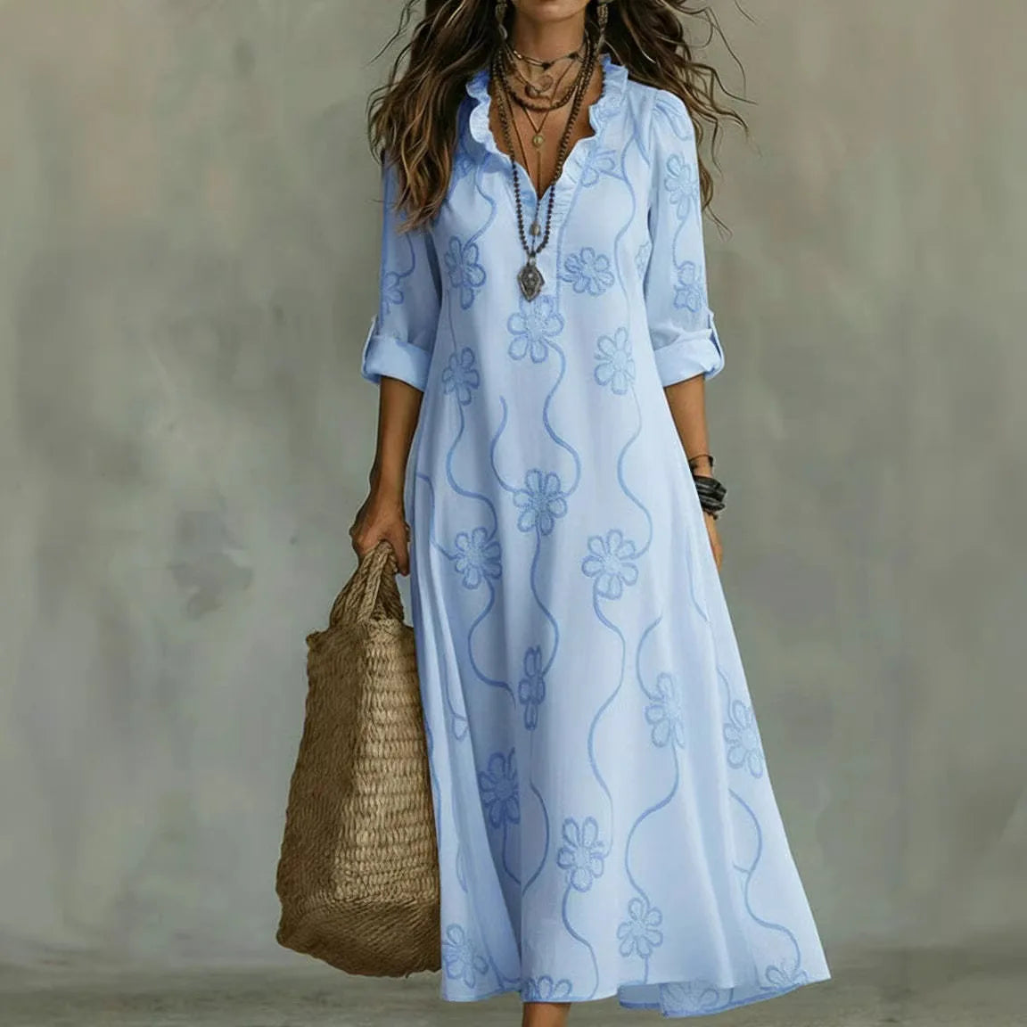 Sienna |  Vestido de verano floral que disimula la barriga