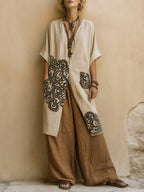 Valentina | Vestido largo bohemio bordado completo