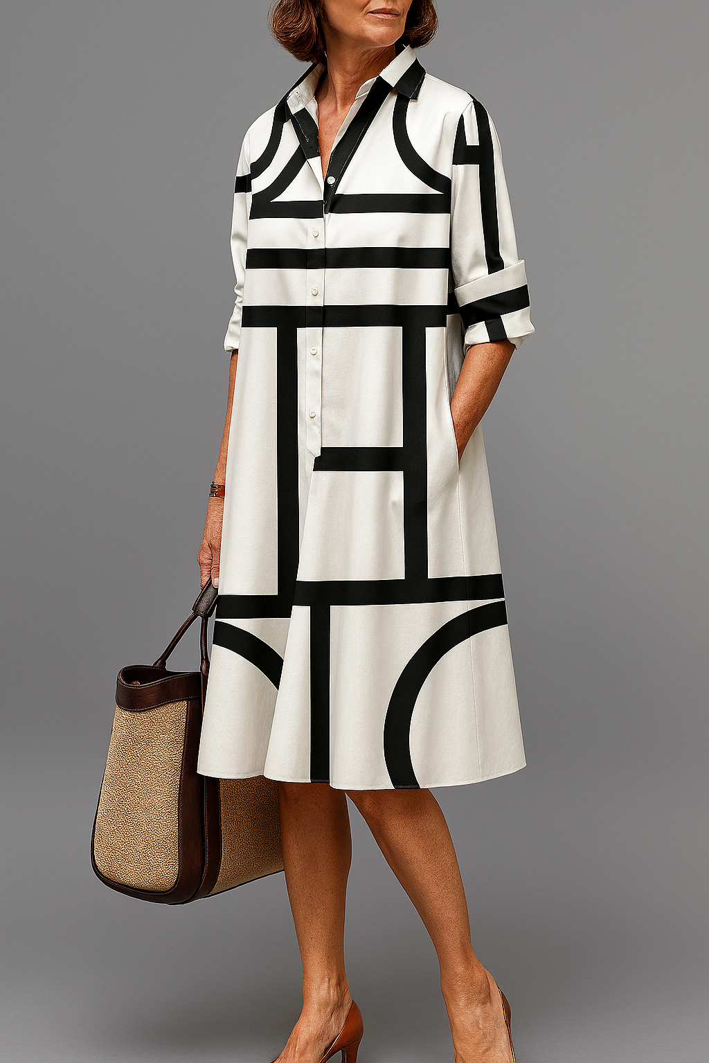 Elena - Vestido midi de satén elegante para un estilo chic sin esfuerzo