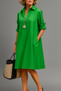 Isabella™ Vestido midi de seda atemporal — Elegancia serena para cualquier ocasión