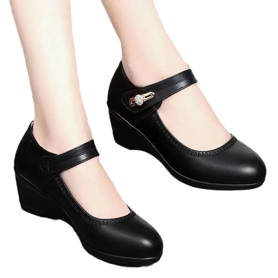 Carmen | Zapatos de tacón en piel suave con suela antideslizante y flexible