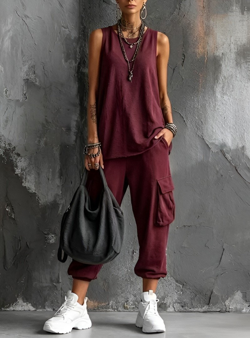 Valentina | Conjunto casual suave con bolsillos