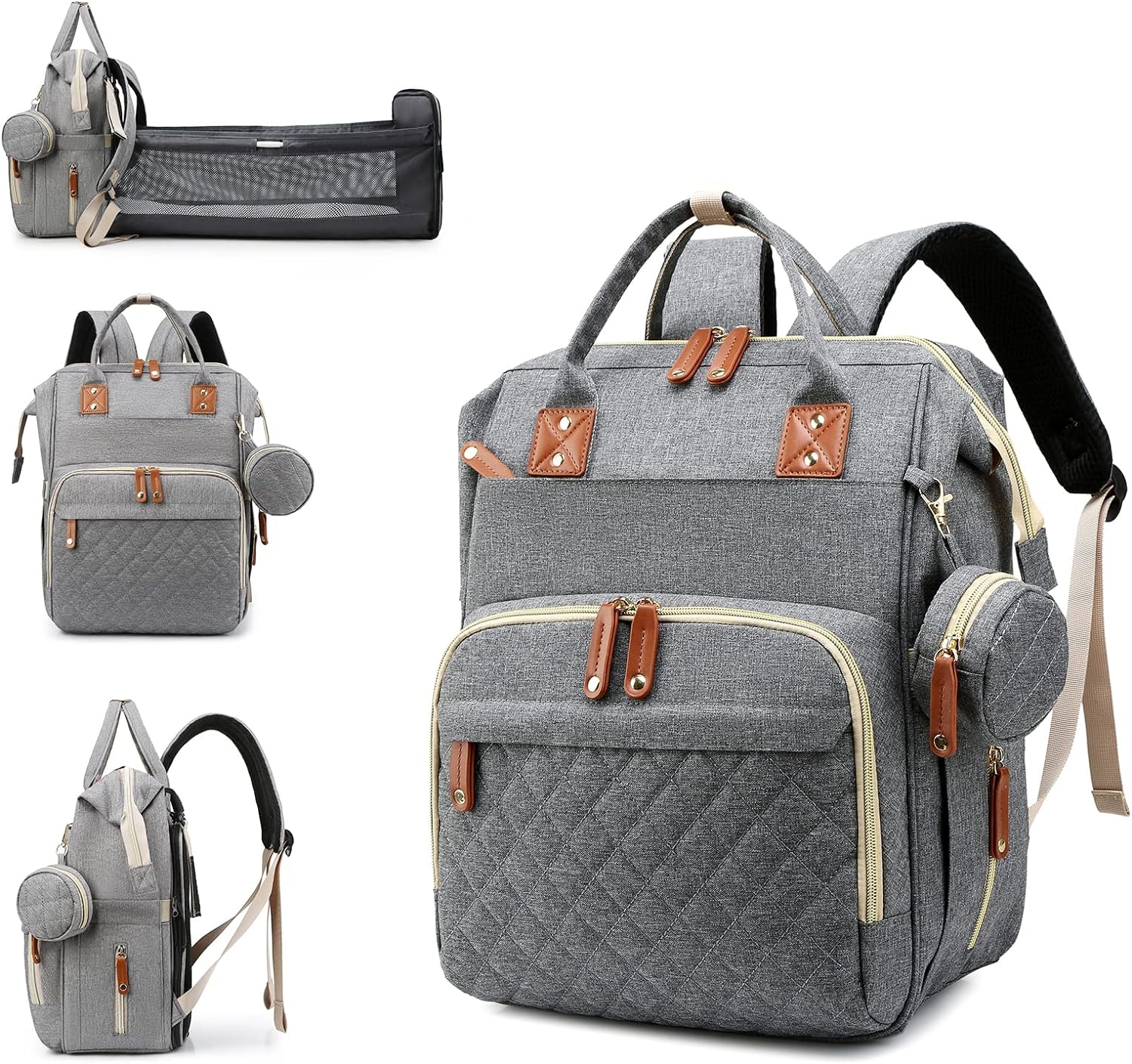 Mochila Pañalera 3 en 1: Mochila, Cuna y Cambiador