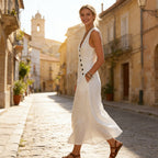 Bianca | Vestido de escote en V con bolsillos