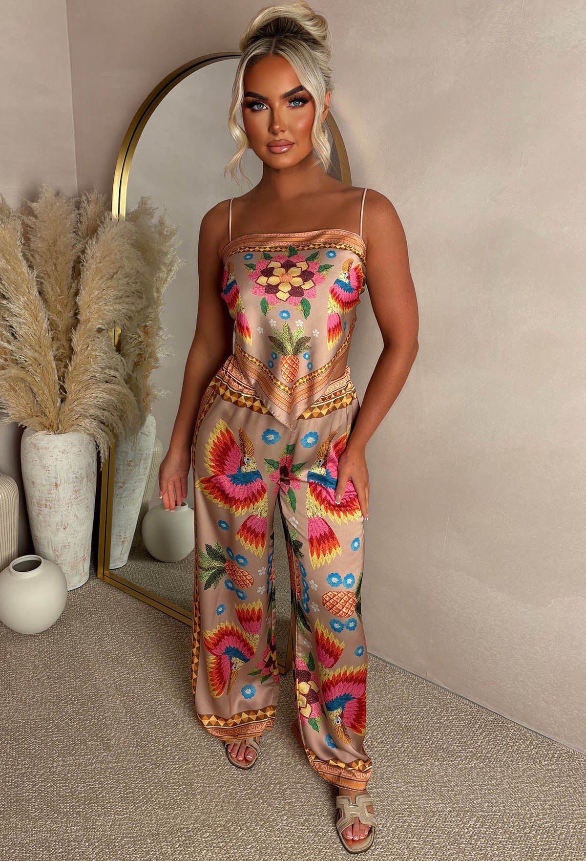 Victoria | Conjunto de Top y Pantalon de Satén