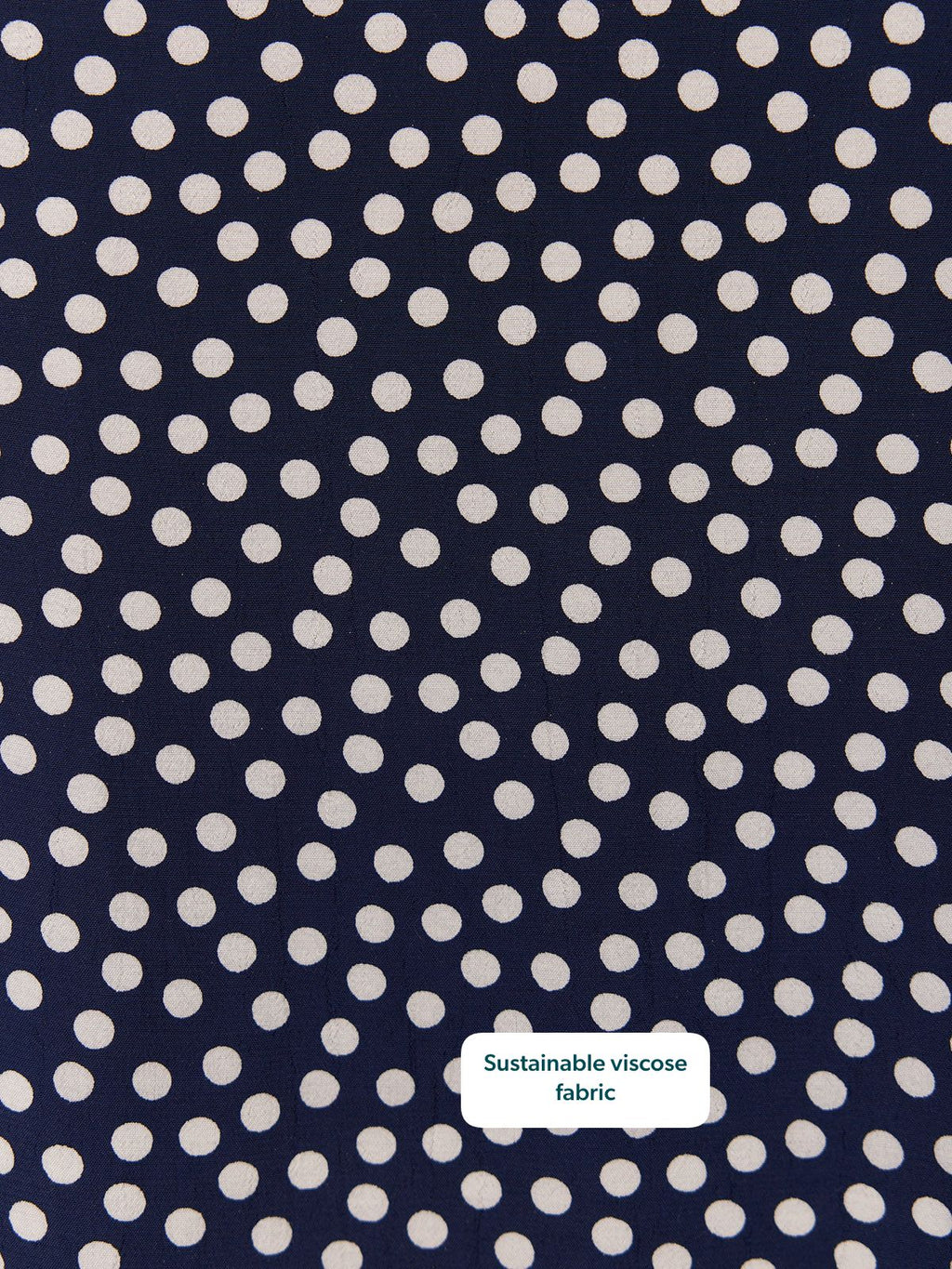 Maddie Vestido de Manga Corta - Estampado de Lunares en Azul Marino
