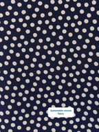 Maddie Vestido de Manga Corta - Estampado de Lunares en Azul Marino